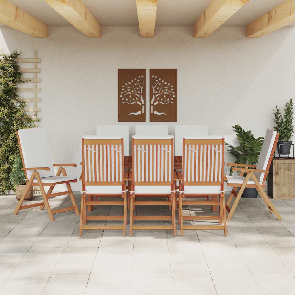 Garden Chair 8 pcs Brown 57 x 71.5 x 104cm Solid Teak wood